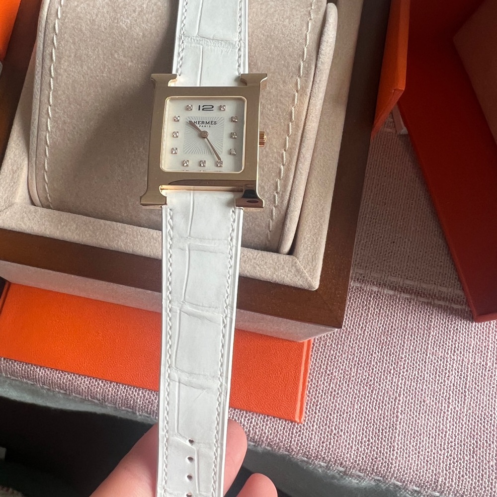 Brand new hermes heure H diamond watch rose gold - Picture 10 of 11